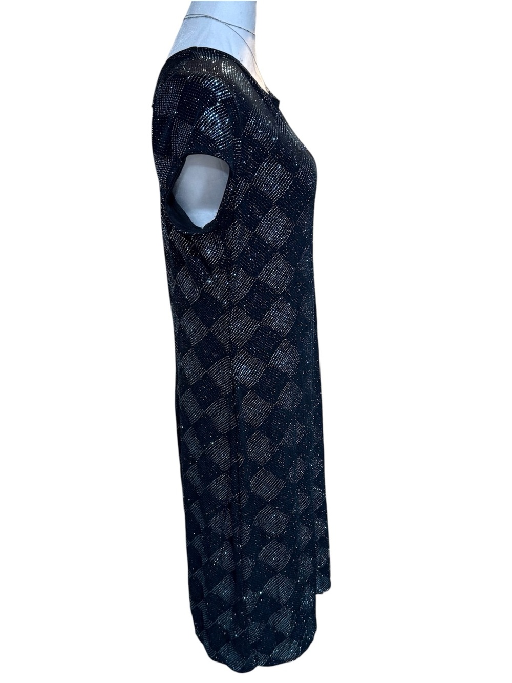 Vintage John Roberts Sparkly Geometric Midi Dress
